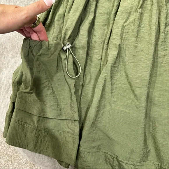 Army Green Cargo Dress w/ Front Pockets - Picture 2 of 8